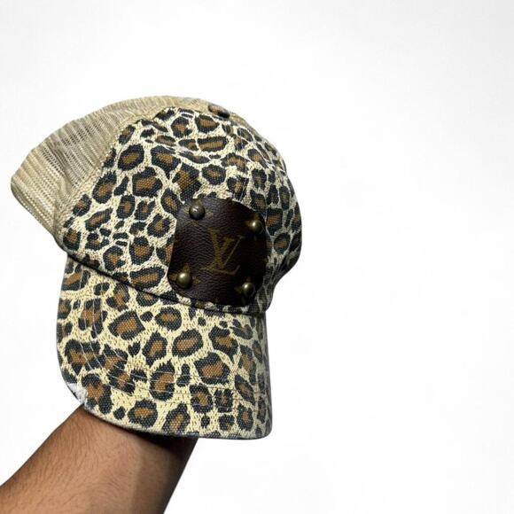 Louis Vuitton Leopard Print Baseball Reworked Cap From Vintage Boho Shop - Picture 5 of 6